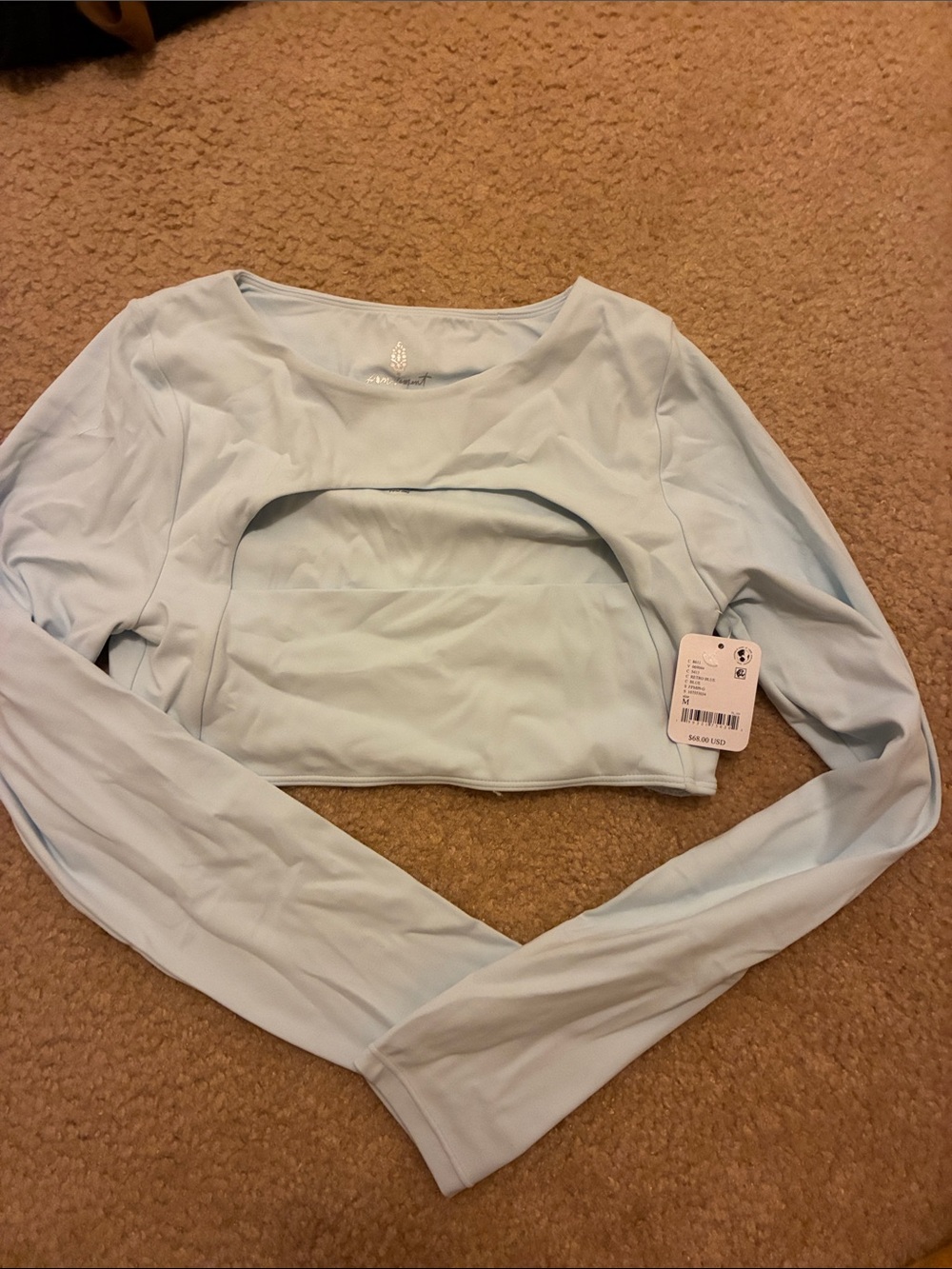 FP movement Light Blue Women’s Long-Sleeve Crop Top